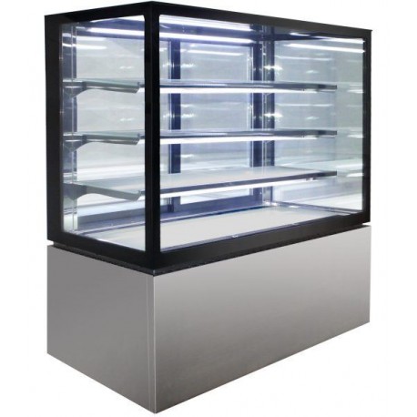 Square Glass 4 Tier Hot Display 1200mm