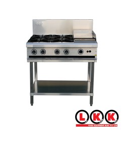 4 Gas Open Burner Cooktop + 300 Right Grill