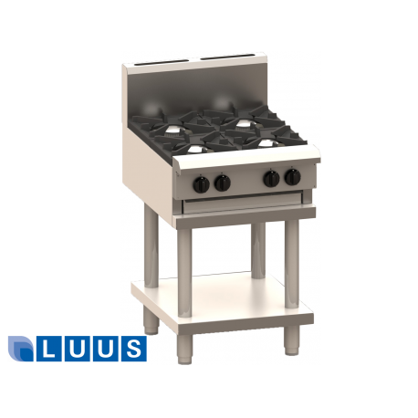 LUUS 600mm Wide Cooktops, 2 burners, 300 grill & shelf