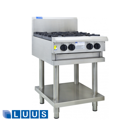 LUUS 600mm Wide Cooktops, 4 burners & shelf